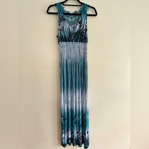 Long Blue Floral Dress